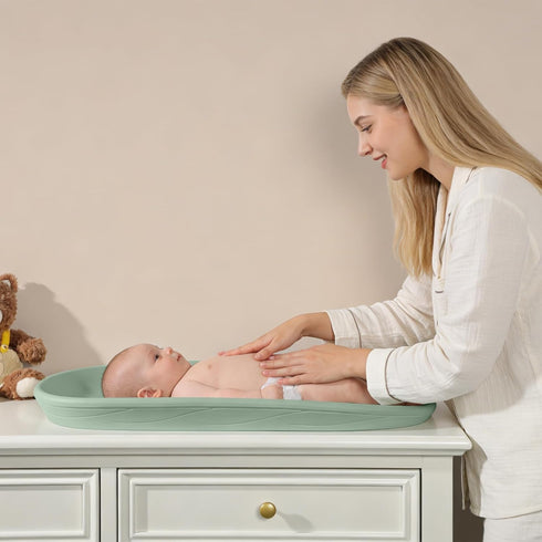 Baby Changing Pad Waterproof in EVA Foam, Baby Changing Mat Wipeable Baby Changing Table Pad, Adjustable Safety Belt