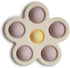 mushie Flower Press Toy in Soft Lilac, Daffodil, and Ivory