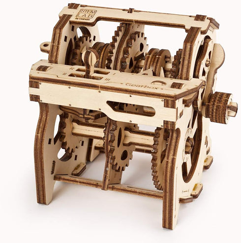 UGEARS STEM Gearbox Model Kit - Creative Wooden Model Kits for Adults, Teens & Children, DIY Mechanical Science