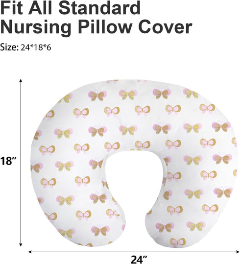2 Pack, Little Grape Land Nursing Pillow Covers Soft & Breathable Removable Breastfeeding Pillows Covers for Feeding