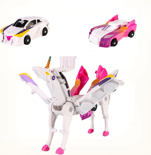 ZIYIME Magnetic Transforming Cars Toy, Collision Transforming Car Robot Toys, Automatic Deformation of