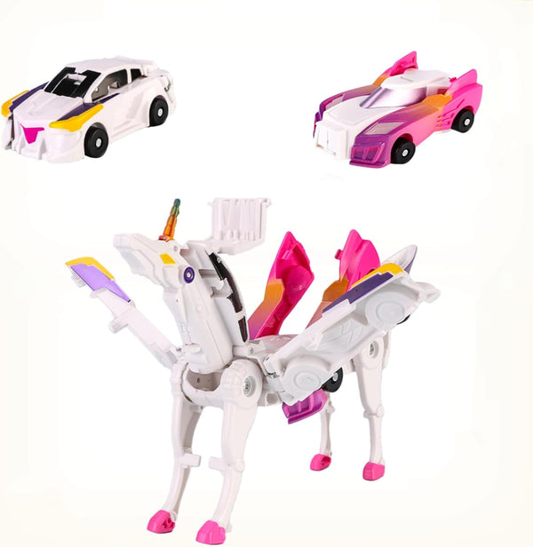 ZIYIME Magnetic Transforming Cars Toy, Collision Transforming Car Robot Toys, Automatic Deformation of