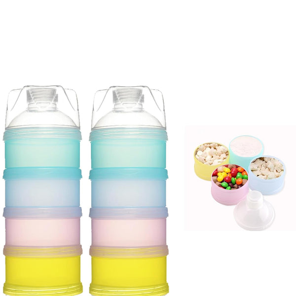 Manwetye 2 PCS 4 Layers Baby Milk Powder Dispenser, Milk Powder Pots,Formula Dispenser
