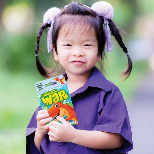 Outset Media Dinosaur War Card Game - Classic War Game in Jurassic Splendor for 2 Players