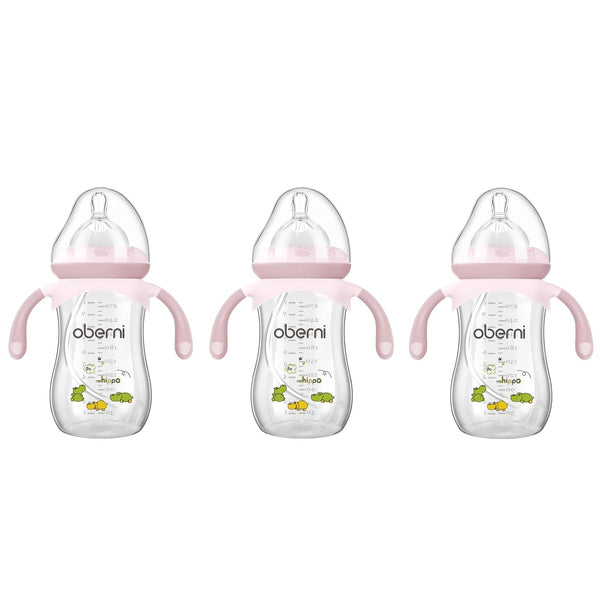 Oberni Baby Bottles, Weighted Straw Toddler Milk Bottles with Non-Slip Handle, Size
