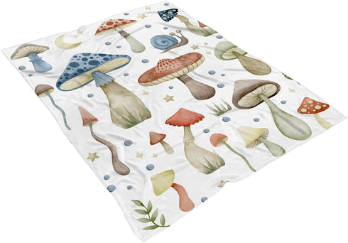 Mushroom Baby Blanket, Mushroom Baby Nursery Bedding Blanket, Custom Mushroom Baby Receiving Blanket, Blanket, Baby