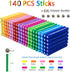 Veatree 206 Pieces Magnetic Building Sticks Blocks - Educational STEM Toys for Kids and Adults