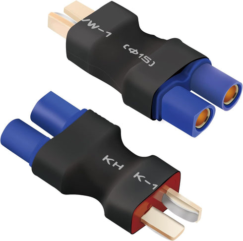 Yowoo 4 Pcs EC3 Female Connector Plug Adapter to T Male Plug for RC Lipo Battery