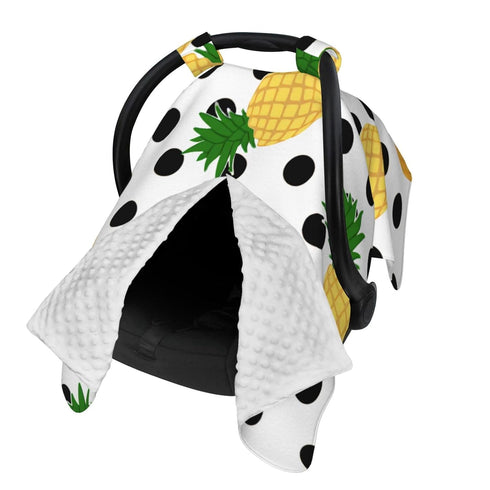 Hcpwzrf Pineapples Large Black Polka Dots Baby Car Seat Cover & Nursing Cover