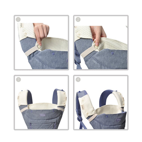 Bebamour Drool and Teething Reversible Cotton Pad - Baby Carrier White Drool Bib for Boys & Girls