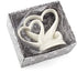 KateMelon Wedding Accessories Double Heart Cake Topper, White, 4-3/4-Inch Tall