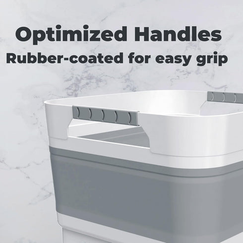 2.6 Gal(10L) GIMWA Collapsible Wash Basin for Baby Bottles, Gray Space-Saving Collapsible Dish Basin with Drain Plug