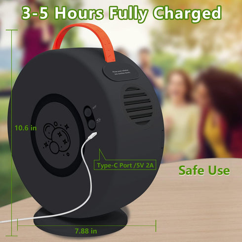 Bubble Machine for Kids, Automatic Bubble Blower Rechargeable, 90° 360° Auto Rotatable Portable Bubble Maker