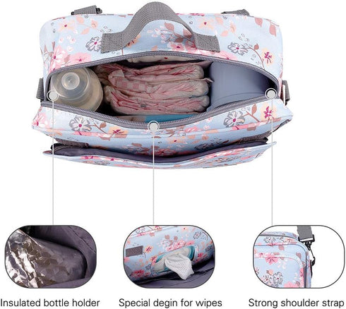 MOMIGO Outdoor Baby Diaper Caddy - Stylish Pink Stroller Bag