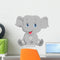 Cute Baby Elephant Cartoon Wall Decal, Wallmonkeys Peel and Stick Graphic (18 in W x 17 in H) WM139010