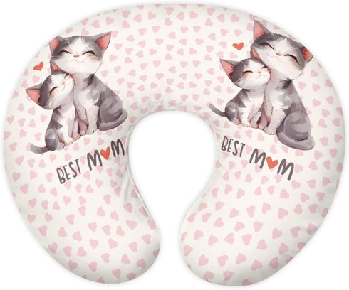 Kitten Snuggling Mom Nursing Pillow Cover Stretchy and Soft Nursing Cover for