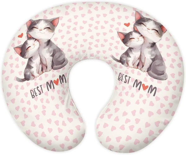 Kitten Snuggling Mom Nursing Pillow Cover Stretchy and Soft Nursing Cover for