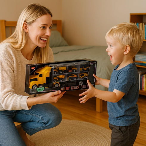 EoinMarie Set Set 3 4 5 6 3-4 3-9 Construction Toy Trucks with Carrier Truck, Play Vehicles for Years Old Boys Kids