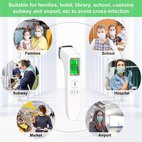 realcamo 2 1 No-Touch Thermometer for Adults and Kids, Accurate Digital Baby Thermometer, Fever Alarm & Silent Mode