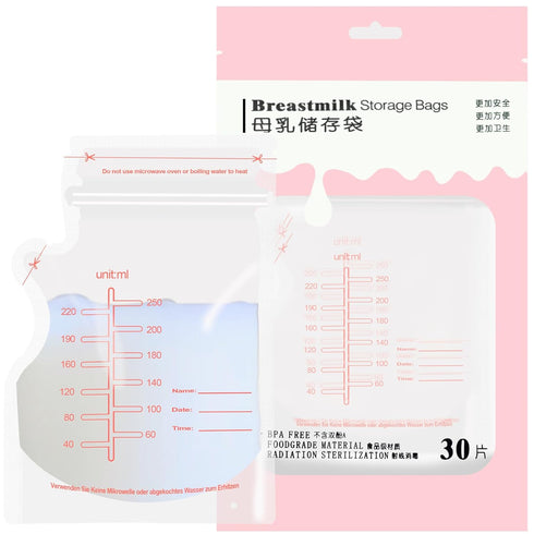 AHSNYLC 30PCS Pink Breastmilk Storage Bag - Milk Bags for Breastmilk for Feeding,Breast