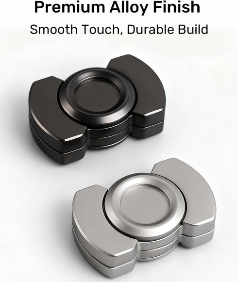 3 1 in Metal Fidget Toys for Adults - Fidget Slider Spinner Clicker Haptic with Smooth Stable Spin, Small Desk Spinner