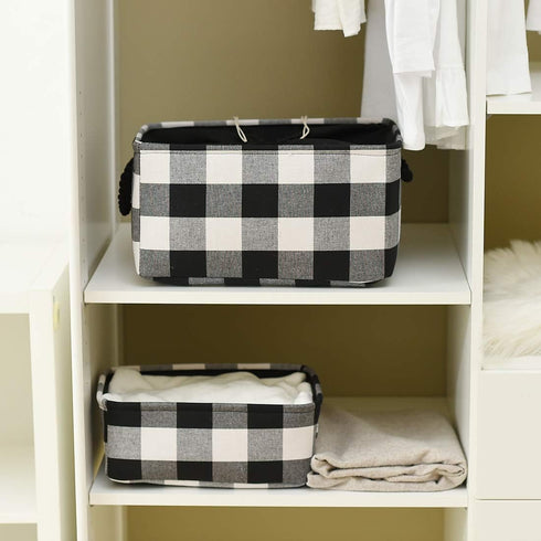 INough Christmas Buffalo Plaid Storage Basket, Collapsible Toy Box for Kids, Baby/Office/Bedroom, Farmhouse Decor.