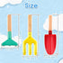 UMUACCAN 6Pcs 8'' Set, Beach Toys for Kids, Kids Gardening Tools Sand Toys Metal Garden Tools with Sturdy Wooden