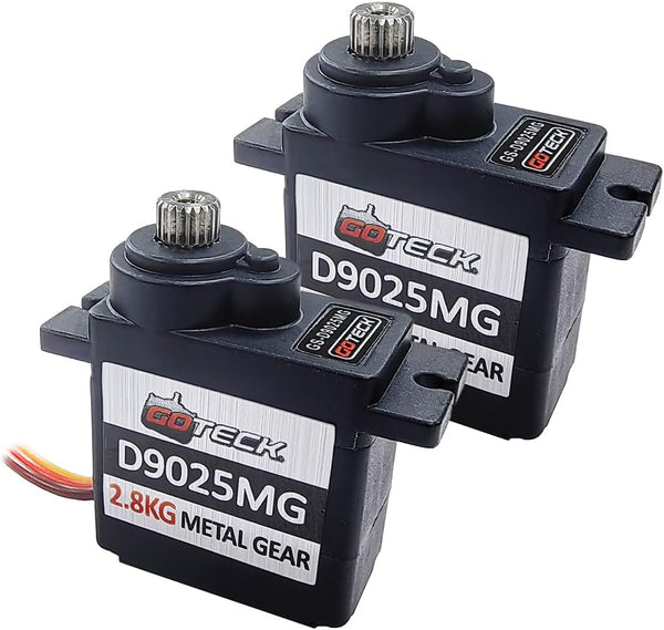 GOTECK 2PCS D9025MG 9g Mini Servo, Micro Full Metal Gear Digital Servo,with