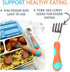 Kids Utensils Toddler Silverware Set x 3 - Stainless Steel Fork Spoon with Travel Case, 6 Pieces Orange Blue