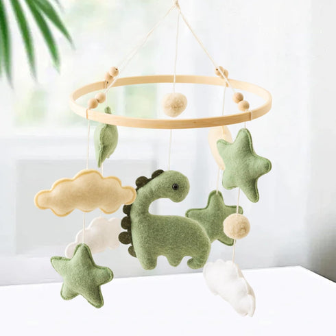 GOODMOM Dinosaur Baby Crib Mobile | Boys Nursery Decoration | Wooden Mobile for Crib | Dinosaur Nursery Mobile Theme |