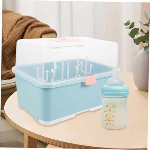 LIOOBO Baby Bottle Drying Box Pacifier Storage Rack Case Large Portable Drying Rack for Breastfeeding Supplies Plastic