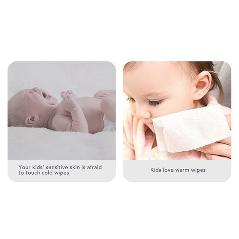 YUEHISY Baby Wipes Warmer, Larger Capacity Wipe Dispenser While Retaining Water, USB Powered,Available in White