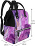 FHEDVBN Backpack Mummy Backpacks Daypack Marble Purple Colorful Diaper Bag for Women Multifunction Waterproof for Mom