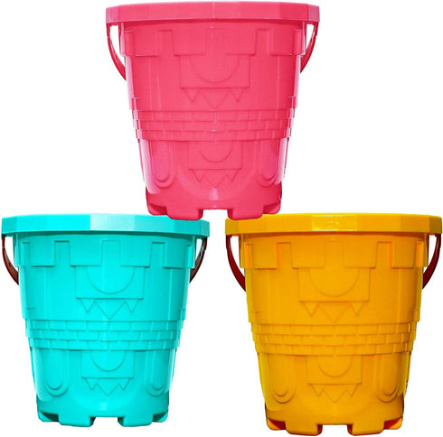 Holady Plastic Beach Castle Mold Buckets, 7.3'' Large Size Sand Bucket Water Bucket