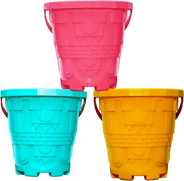 Holady Plastic Beach Castle Mold Buckets, 7.3'' Large Size Sand Bucket Water Bucket