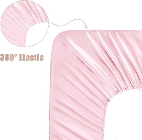 Ersmak 2 Pack 28 52 9 Satin Crib Sheets for Baby, Silky Comfy Breathable Crib Sheets for Standard Crib and Toddler