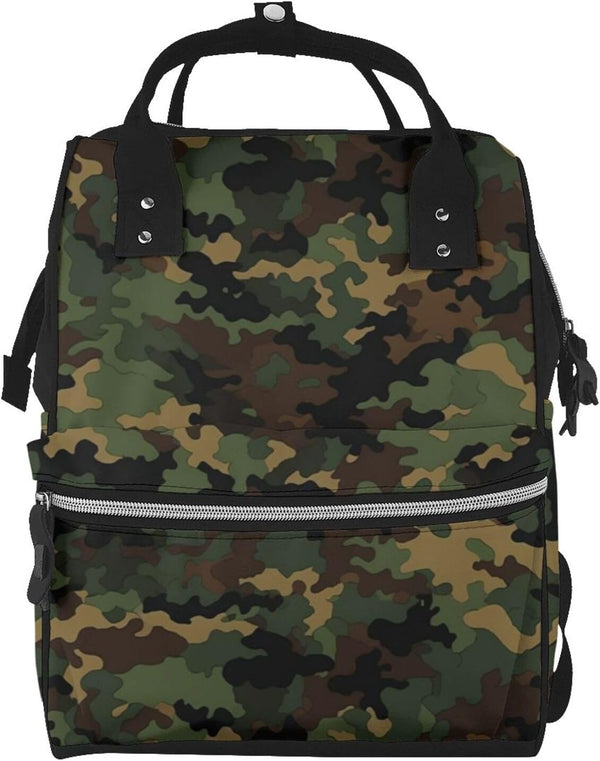 FHEDVBN Camouflage Pattern Diaper Bag Backpack for Women Multifunction Waterproof Mummy Backpacks for
