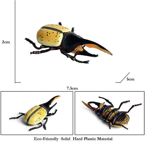 Flormoon Realistic Animal Figures, Hercules Beetle Figurines, Science Project, Cake Topper, Educational Toys for