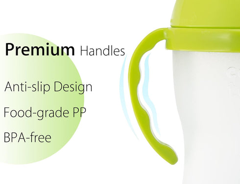 Comotomo Baby Bottle Handles, Pack of 2, Green, Compatible with 5 Ounce & 8 Ounce Silicone Baby Bottles