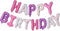 Purple Pink Happy Birthday Balloons Banner - 16 Inch Mylar Foil Letters Sign, Reusable Party Decorations for All Ages