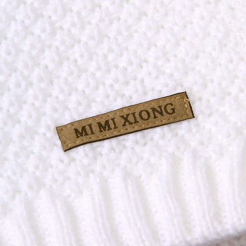 mimixiong Baby Blanket, Soft Warm Knit Swaddle Blanket, Unisex Receiving Blanket for Boys and Girls, White 40 x 30