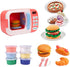 BoterLun Set 6 3+ Microwave Toys Kitchen Play with Light Sound,Kids Pretend Play Electronic Oven with Play Food