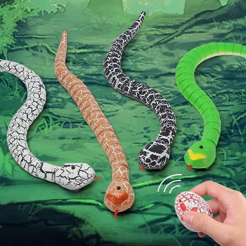 Remote Control Snake Toy - Realistic 16" RC Rattlesnake, USB Rechargeable Animal Prank Toy for Kids and Adults