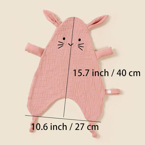Lovely Muslin Security Blanket 2 Pcs Baby Comforter, Soft Breathable Soothing Towel Gift for Baby Shower, 40cm x 27cm