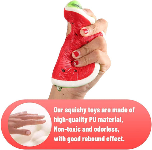 Anboor Squishies Watermelon Kawaii Soft Slow Rising Scented Fruit Squishies, Stress Relief Kid Toys Gift Collection