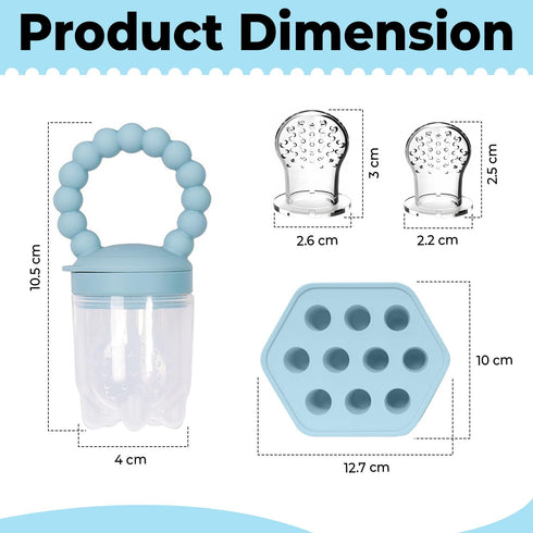 Generic 2 Infant Food Feeder & Silicone Freezer Tray Combo | Size Silicone Baby Fruit Feeders | Weaning Feeder |