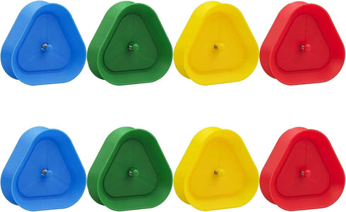 Yuanhe Playing Card Hand Holder Tray, Triangle Shaped Hands-Free Poker Rack Holder, Set of 8 in 4 Colors