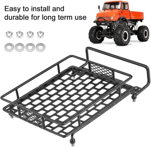 VGEBY RC Roof Rack Black Steel Luggage Tray for 1/10 RC Crawler Car and Truck Roof Rack