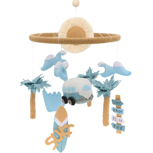 Surf Mobile for Crib Handmade Felt Nursery Decor Crib Mobile surf for