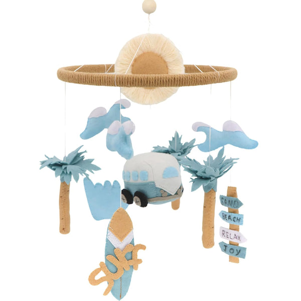 Surf Mobile for Crib Handmade Felt Nursery Decor Crib Mobile surf for